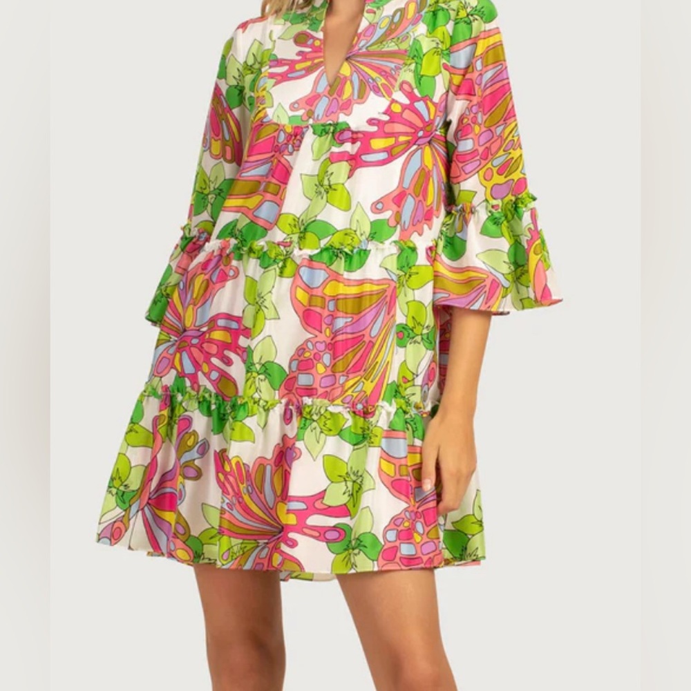 NWT Trina Turk movie colony 2 silk dress size large multicolor $398